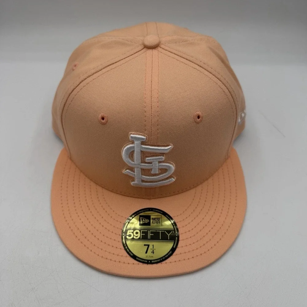New Era 59Fifty St Louis Cardinals Hat Cap 7 1/4‎ Peach Spring Collection Fitted